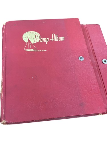 Vintage red stamp album - red, with